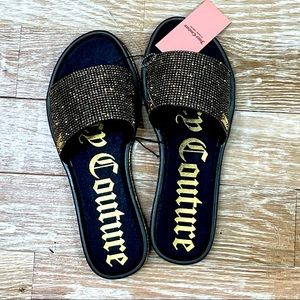 Juicy Couture Yummy Slides Sandals Bling Stones